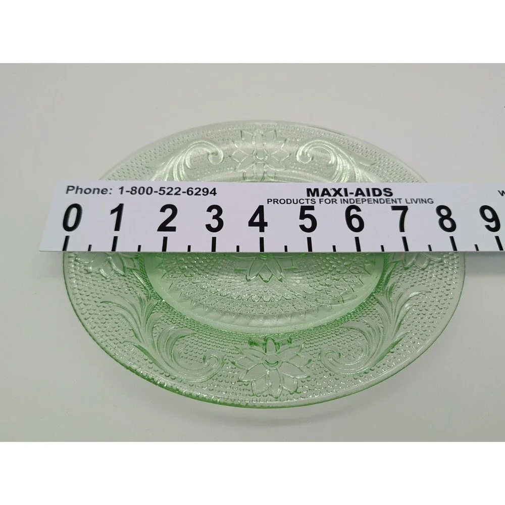 Vintage Pressed Tiara Indiana Chantilly Green Glass Snack Plate